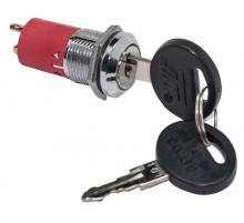 S3012 S3013 S3014 16mm外徑 UL認證電源鎖含雙邊銑齒包膠銅鑰匙開關